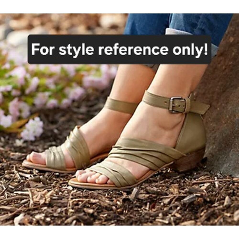 Miz Mooz Navy Leather Zipper Back Padded Insole Cassie Sandal EU 38 US 7.5-8